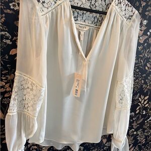 Rebecca Taylor Cream Lace Blouse